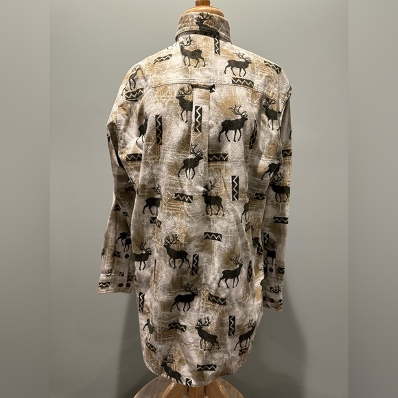 Woolrich Flannel Outdoor Elk button down shirt Size Large - Picture 4 of 7